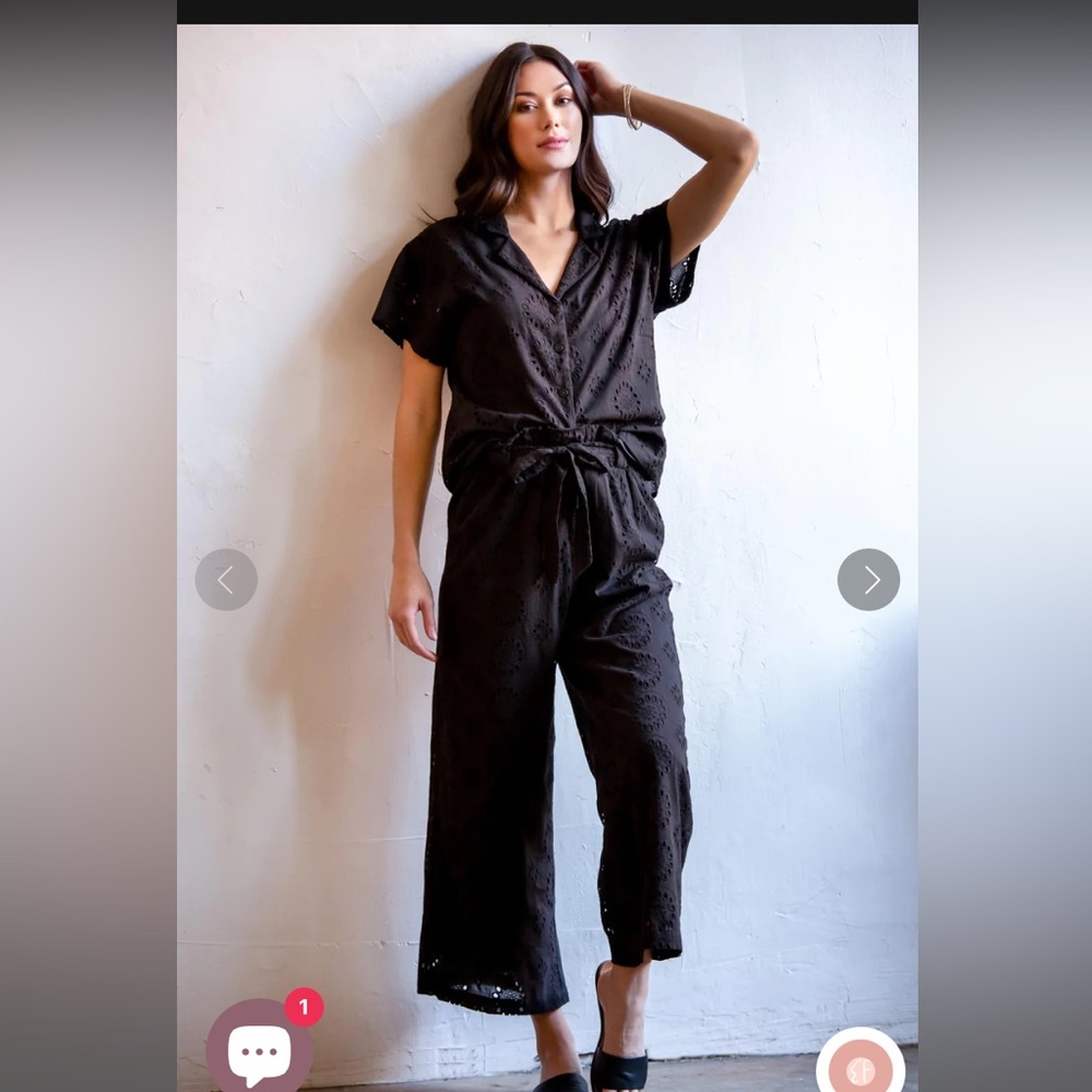 Eva Franco eyelet pant set